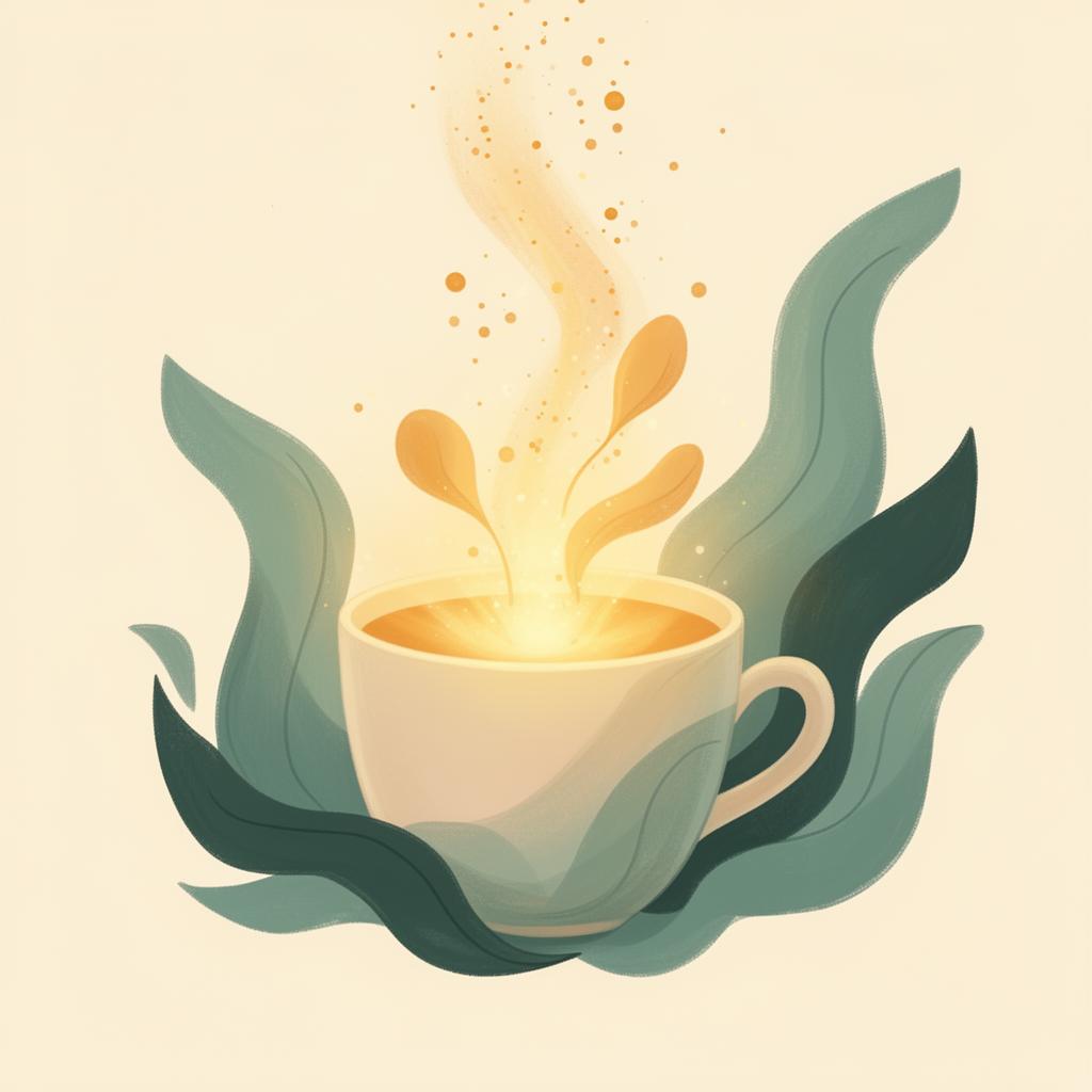 A glowing cup being filled with warm golden light